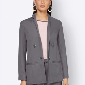 157- Cato NWOT Gray Blazer with Pockets, Size Medium